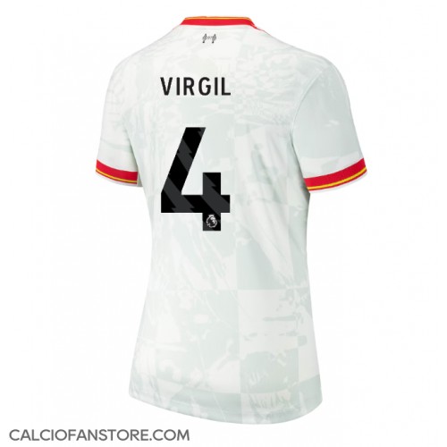 Maglia Calcio Liverpool Virgil van Dijk #4 Terza Divisa Donna 2024-25 Manica Corta